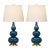 Vintage Blue Glazed Ceramic Table Lamps - A Pair For Sale