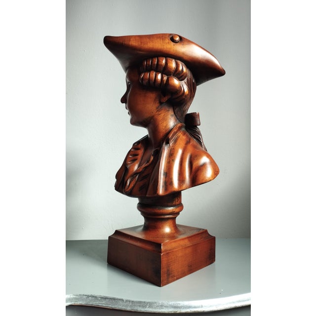 1950s Carved Wood Bust of a Sailor, 1950s For Sale - Image 5 of 12