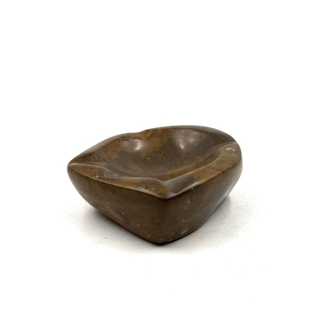 Luxury Fossil Brown Marble Ashtray Bowl, France 1970s For Sale - Image 6 of 10