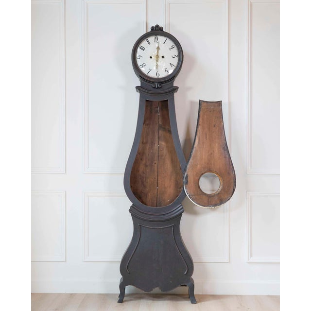 19th Century Swedish Mora Clock in Black Paint For Sale - Image 11 of 11