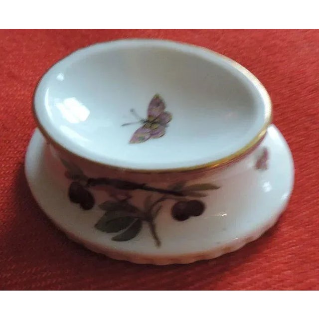 White 19th Century German Berlin KPM Porcelain Butterflies & Birds Salt Cellar Decorated For Sale - Image 8 of 11