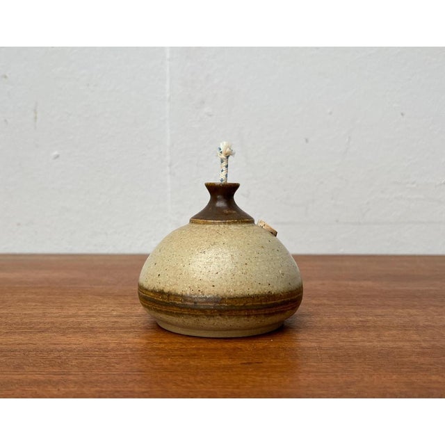 Mid-Century Danish Studio Pottery Oil Lamp from Bjergard, 1960s For Sale - Image 4 of 15