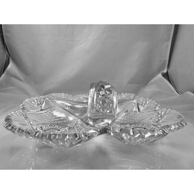 Late 19th Century Very Rare American Brilliant 3 Well Serving Platter For Sale - Image 5 of 7