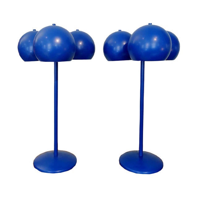 Totembal Table Lamps in Blue by Juanma Lizana, Set of 2 For Sale