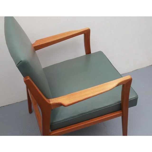 Armchair in Cherry & Leatherette, 1950s For Sale - Image 4 of 10