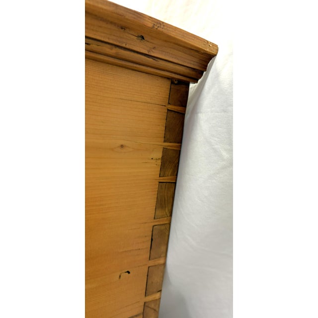 Brown Antique Rustic Primitive Pine Two Door Cabinet With Drawer, Locks, and Key For Sale - Image 8 of 18