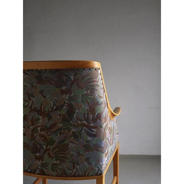 Wood Swedish Grace Floral Birch Wood Armchair For Sale - Image 7 of 12