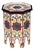Beige - Multicolor Moroccan Hand-Painted Floral Accent Table For Sale