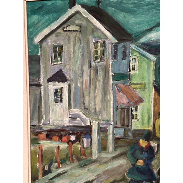 Georg Andersson, Figures in the Street, 1960s, Oil Painting on Canvas, Framed For Sale - Image 9 of 14