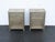 Contemporary Embossed Metal Overlay End Tables Nightstands a Pair 6674 For Sale - Image 3 of 18