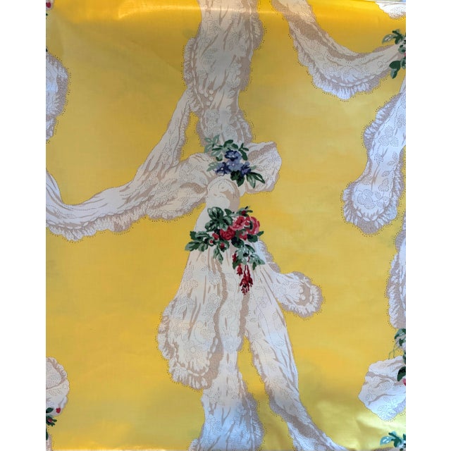 1970s 1970s Rose Cumming “Lace” Yellow Chintz Fabric, Unused Yardage For Sale - Image 5 of 6