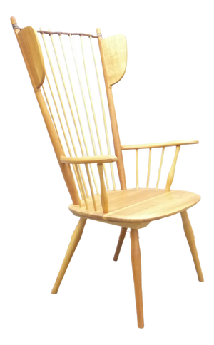 Cherry Wood Wingback Chair by Albert Haberer for Fleiner, 1940s