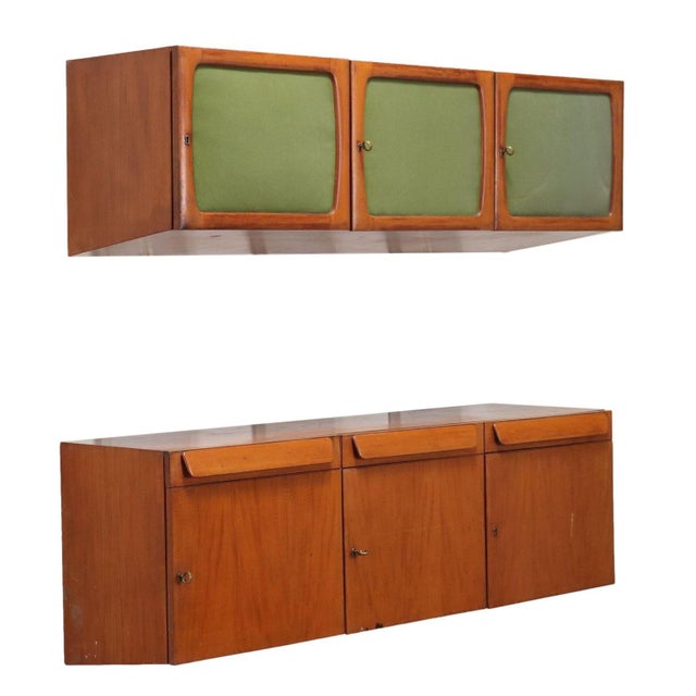 Vintage Wall Units in Teak and Mahogany with Drawers, Italy, 1960s, Set of 2 For Sale - Image 14 of 14