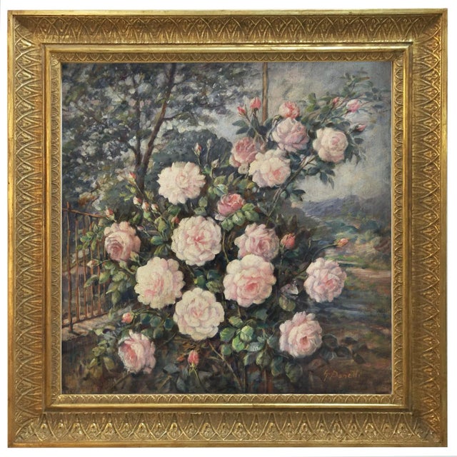 Still Life of Flowers, Italian School, Italy, Oil on Canvas, Framed For Sale - Image 7 of 7