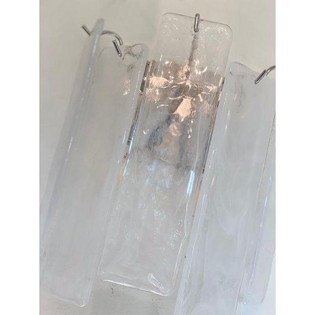 Venied-White Alabaster Strips Listelli Murano Glass Wall Sconce For Sale - Image 3 of 12
