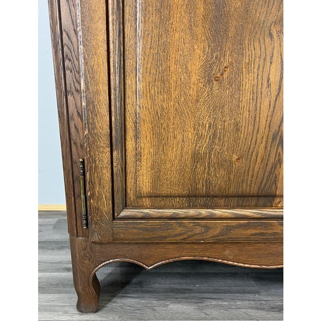 Brown Vintage French Wardrobe in Oak For Sale - Image 8 of 12