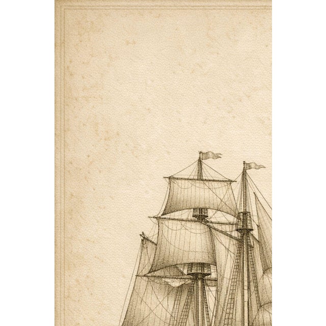Not Yet Made - Made To Order Antique Sailing Ship Study, Minimalist Nautical Art Print, 24″ × 36″ For Sale - Image 5 of 8