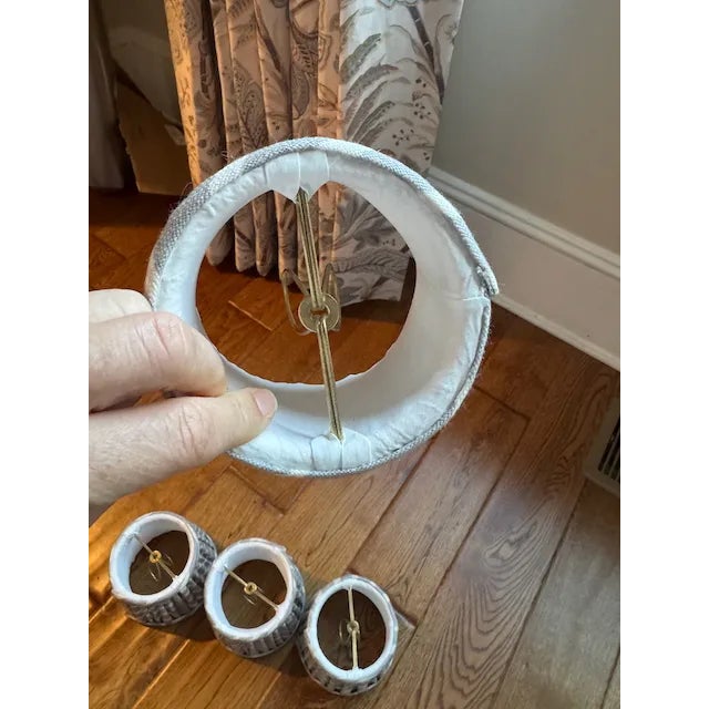 2020s Brunschwig & Fils Le Zebre Clip on Chandelier/Sconce Lamp Shades ,Set/4 For Sale - Image 5 of 5