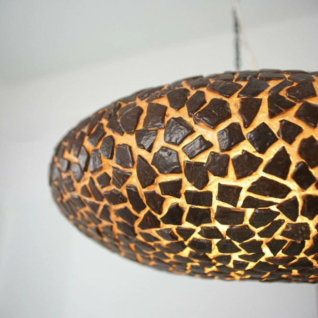Brown Fiberglass Pendant Lamp, 1970s For Sale - Image 4 of 9