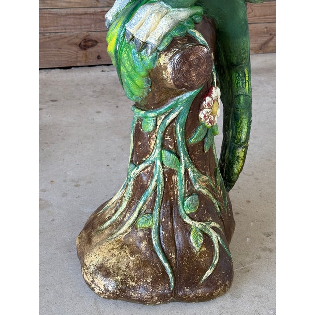 Sculpture Materials Monumental Vintage Cast Concrete Parrot Garden Statue Signed “Karlik?” For Sale - Image 7 of 12