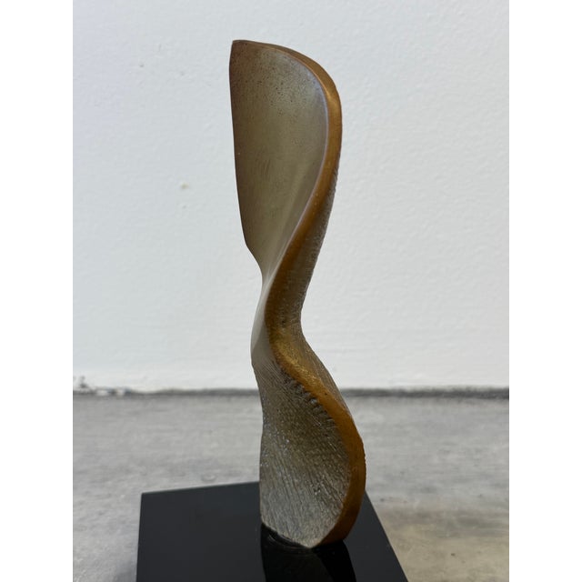 Brazilian Modern Bronze Sculpture on Black Acrylic Base, 1990s For Sale - Image 9 of 11