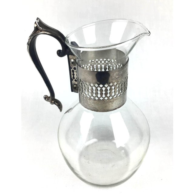 Corning Inc. Glass and Silver Plate Pitcher / Carafe Chairish