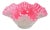 Vintage Pink & White Hobnail Cased Glass Candy Dish Ruffled Bowl Brides Basket For Sale