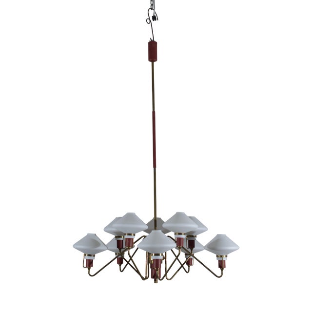 10-Light Chandelier from Lumen, 1950 For Sale