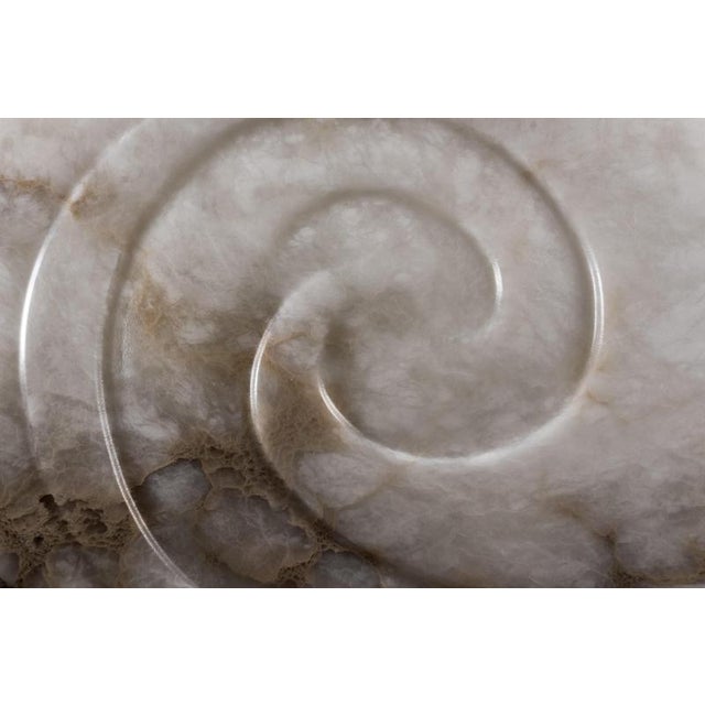 Aqua Fossil Center Table II in Alabaster by Amarist Studio For Sale - Image 10 of 16