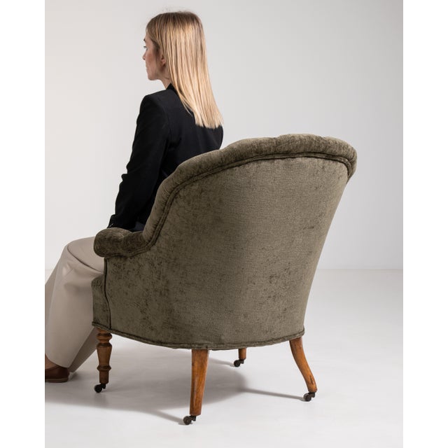 Napoleon III Upholstered Armchair, Second Empire Style, France, Circa 1880 For Sale - Image 14 of 14