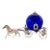 Late 20th Century Italian Sterling and Cobalt Murano Glass Fantasy Model of a Horse & Carriage For Sale