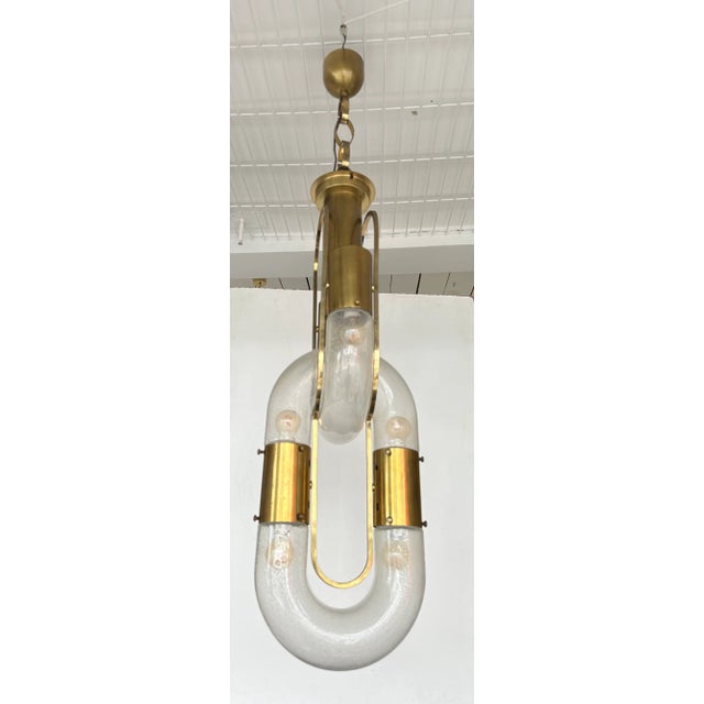 Mid-Century Modern Space Age vintage original Brass version of chain chandelier ceiling pendant light lighting lamp by...