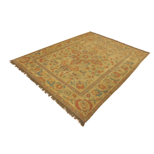 Tribal Rustic Soumak Beige/Rust Wool Rug - 7'7'' X 9'10'' For Sale - Image 3 of 10