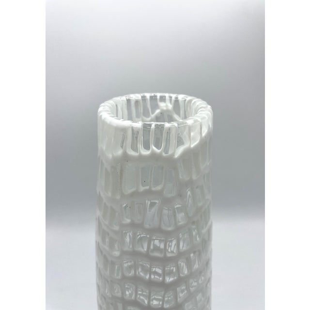 Venini Murano Vase with Cigar-Shaped White Murrine Eyes by Tobia Scarpa for Venini, 2012 For Sale - Image 4 of 6