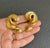 Vintage Couture Gold Tone Statement Earrings Clip On Abstract Twist Surrealism a Pair A great pair of 1980s chunky...
