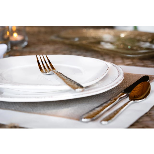 Silver VIETRI Martellato Flatware Five-Piece Place Setting For Sale - Image 8 of 11