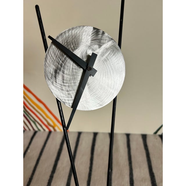 Metal 1996 Rick Martin Postmodern Desk Clock For Sale - Image 7 of 8
