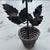 Silver Vintage Mid-Century Janna Thomas Style Taxco Mexican Sterling Silver & Mixed Metal Flower Sculpture - Eagle Hallmark - 5.5” For Sale - Image 8 of 9