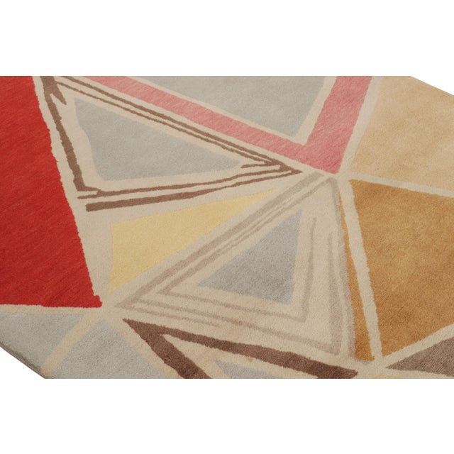 Rug & Kilim Rug & Kilim’s Mid-Century Modern Style Runner Rug in Geometric Pattern For Sale - Image 4 of 7