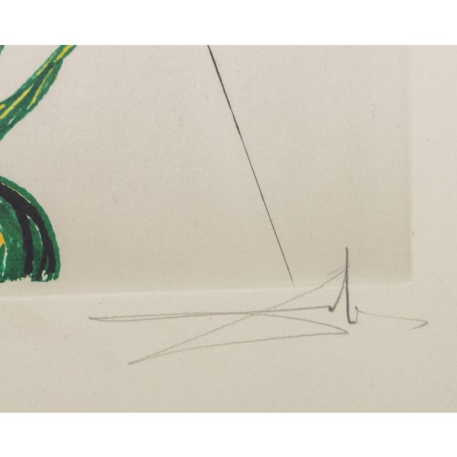 Yellow Salvador Dali "Narcissus (Phones)" Etching, 1972 For Sale - Image 8 of 12
