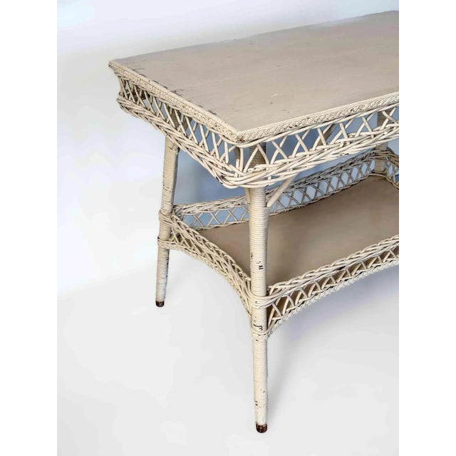 Antique Wicker Table For Sale - Image 9 of 9