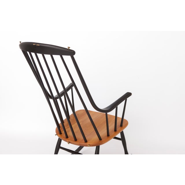 Black Vintage Grandessa Rocking Chair by Lena Larsson for Nesto, Sweden, 1960s For Sale - Image 8 of 11