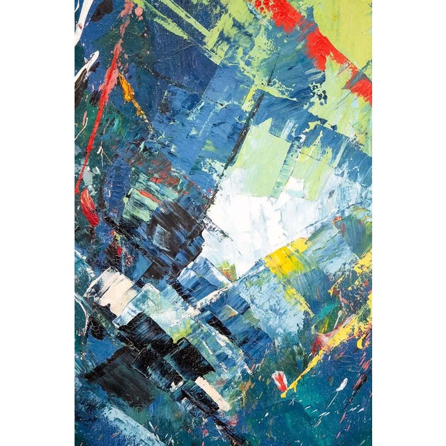 1960s Mid Century Modern Oil Painting Abstract Expressionism For Sale - Image 12 of 12