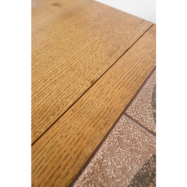 Scandinavian Oak Coffee Table with Ceramic Tile Top, 1950s For Sale - Image 11 of 17