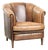 Vintage English-Style Club Chair in Sheepskin Leather For Sale