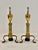Antique brass fireplace andirons by Bennett Co., c. 1920's. Elegant andirons Chippendale in style with a nod to Art Deco...