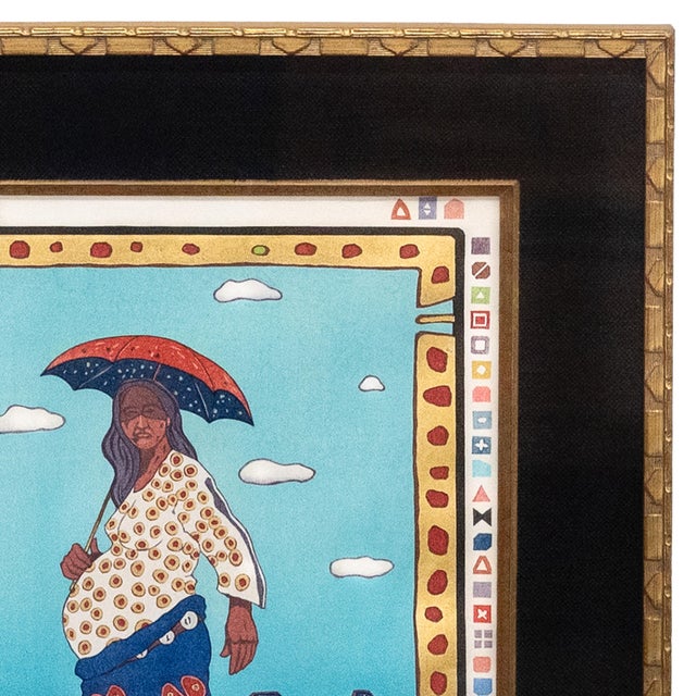 1970s Native American Kiowa/Caddo Peoples Woodcut in Colors "New Indian Art" Pop Art For Sale In Portland, OR - Image 6 of 12