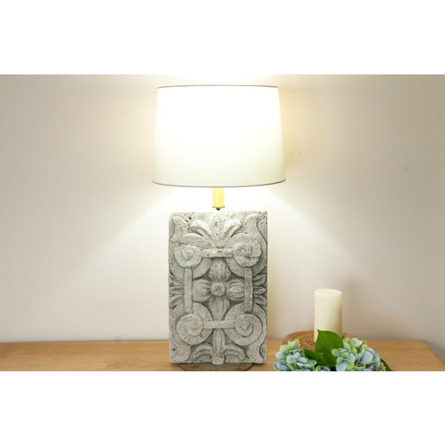 Charming French Cast Stone Architectural Lamp For Sale - Image 9 of 9