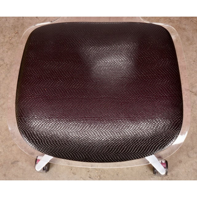 Metal 1970s Lucite and Aluminum Based Swivel Office Chair by Hill Manufacturing For Sale - Image 7 of 12