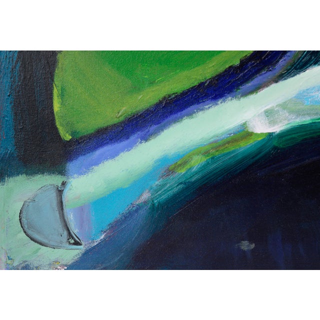 Textile Multicolor Abstract Expressionist With Red, Blue, & Green by Catherine Freethy For Sale - Image 7 of 11